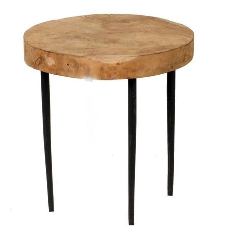 Beistelltisch mit Teakplatte