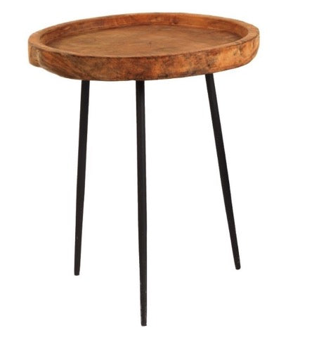 Beistelltisch mit Teakplatte