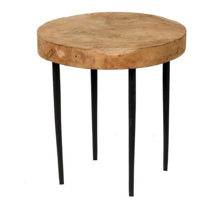 Beistelltisch mit Teakplatte