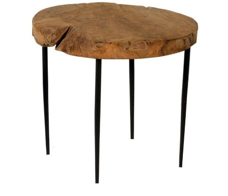 Beistelltisch mit Teakplatte