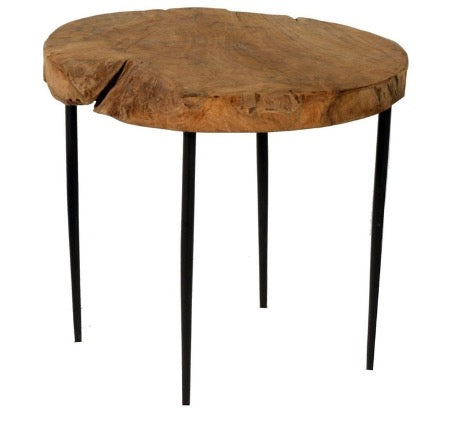 Beistelltisch mit Teakplatte